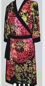 Alfani Pink Pattern Wrap Dress Size L